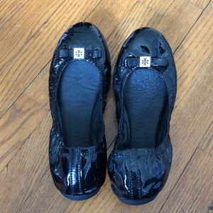 Tory Burch black patent leather flats